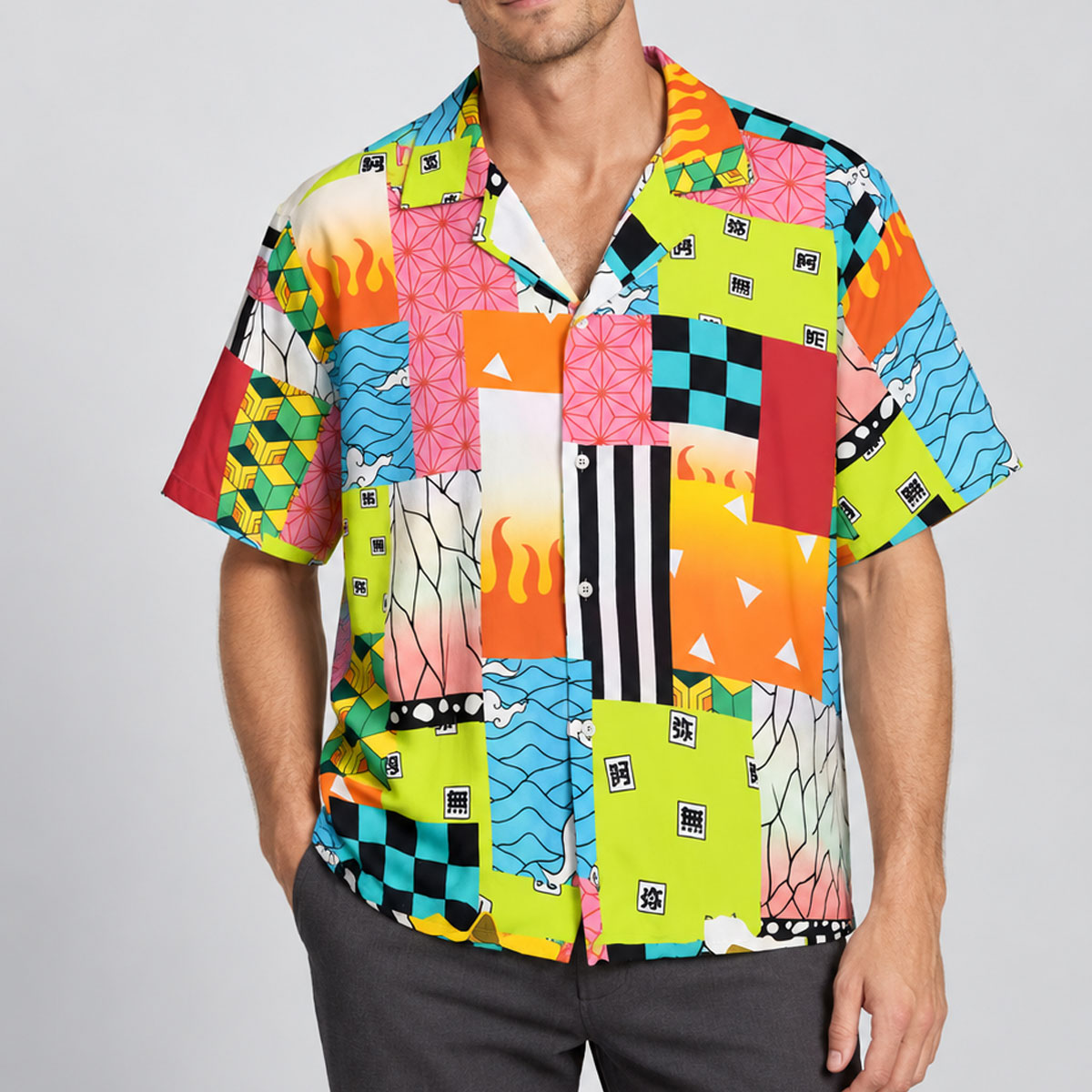 Demon Slayer Hashira Patchwork Hawaiian Shirt 4 Demon Slayer Hashira Patchwork Hawaiian Shirt av