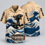 Godzilla Great Wave Mount Fuji Japanese Hawaiian Shirt