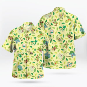 Grass Type Starter Pokémon Hawaiian Shirt