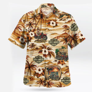 Harley Davidson Beach House Vintage Hawaiian Shirt
