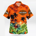 Harley Davidson Motorcycle Sunset Hawaiian Shirt