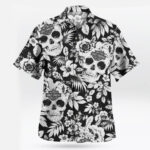 Harley Davidson Skull Floral Hawaiian Shirt