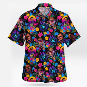Horror Movie Killers Neon Tropical Hawaiian Shirt