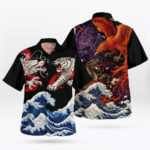 Japanese Dragon Tiger Great Wave Hawaiian Shirt