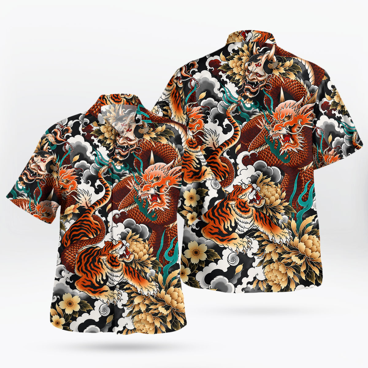 Japanese Dragon Tiger Oni Hawaiian Shirt 7 Japanese Dragon Tiger Oni Hawaiian Shirt 3