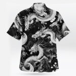 Japanese White Dragon Moon Hawaiian Shirt