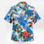 Los Angeles Dodgers Blue Hibiscus Hawaiian Shirt