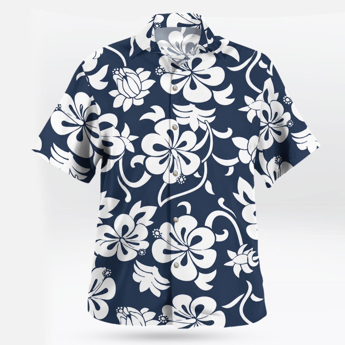 MASH Hawkeye Pierce Navy Hibiscus Hawaiian Shirt 7 MASH Hawkeye Pierce Navy Hibiscus Hawaiian Shirt 3