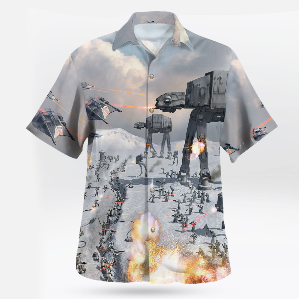 Star Wars Battle of Hoth AT AT Hawaiian Shirt 7 Star Wars Battle of Hoth AT AT Hawaiian Shirt 1