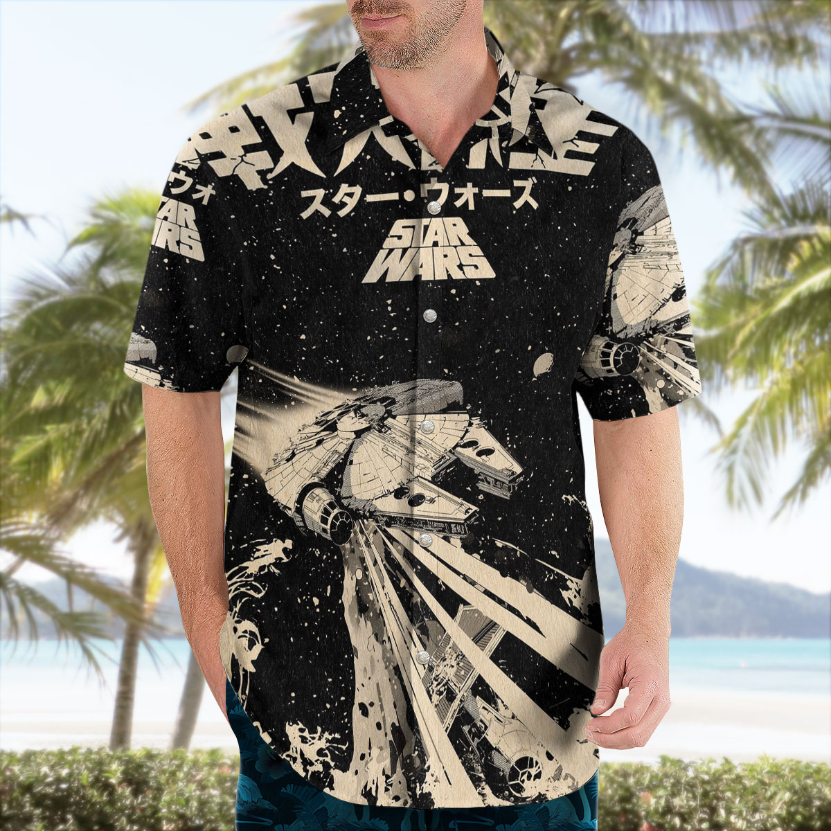 Star Wars Millennium Falcon Vintage Hawaiian Shirt 7 Star Wars Millennium Falcon Vintage Hawaiian Shirt 1