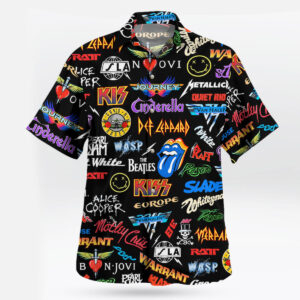 80s Rock Band Logo Heavy Metal Hawaiian Shirt