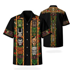 Classic Horror Monsters Halloween Tiki Hawaiian Shirt