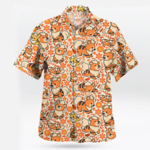 Cute Growlithe Floral Pokemon Hawaiian Shirt