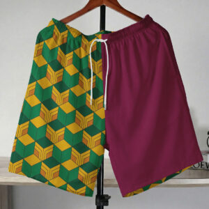 Demon Slayer Giyu Tomioka Split Haori Pattern Shorts