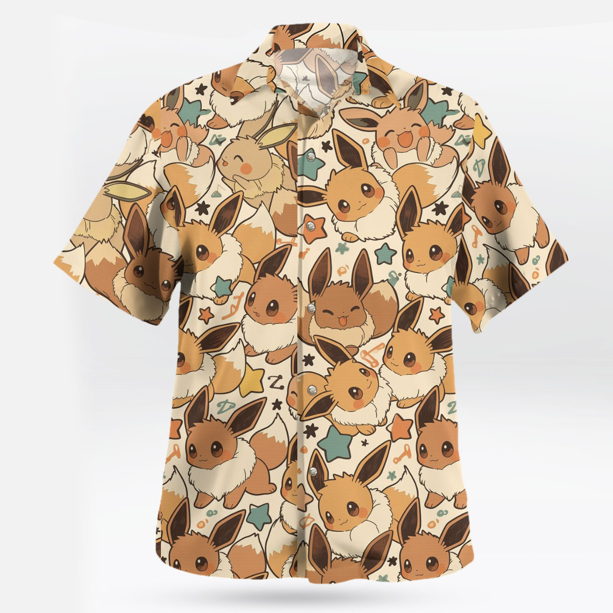 Eevee Kawaii Star Pattern Hawaiian Shirt 5 Eevee Kawaii Star Pattern Hawaiian Shirt 2