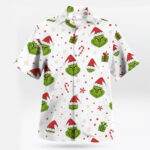 Grinch Christmas Candy Cane White Hawaiian Shirt