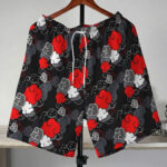 Naruto Akatsuki Red Cloud Pattern Shorts
