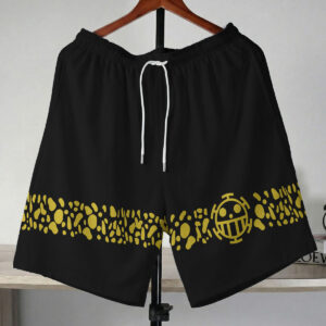 One Piece Trafalgar Law Heart Pirates Black Gold Shorts