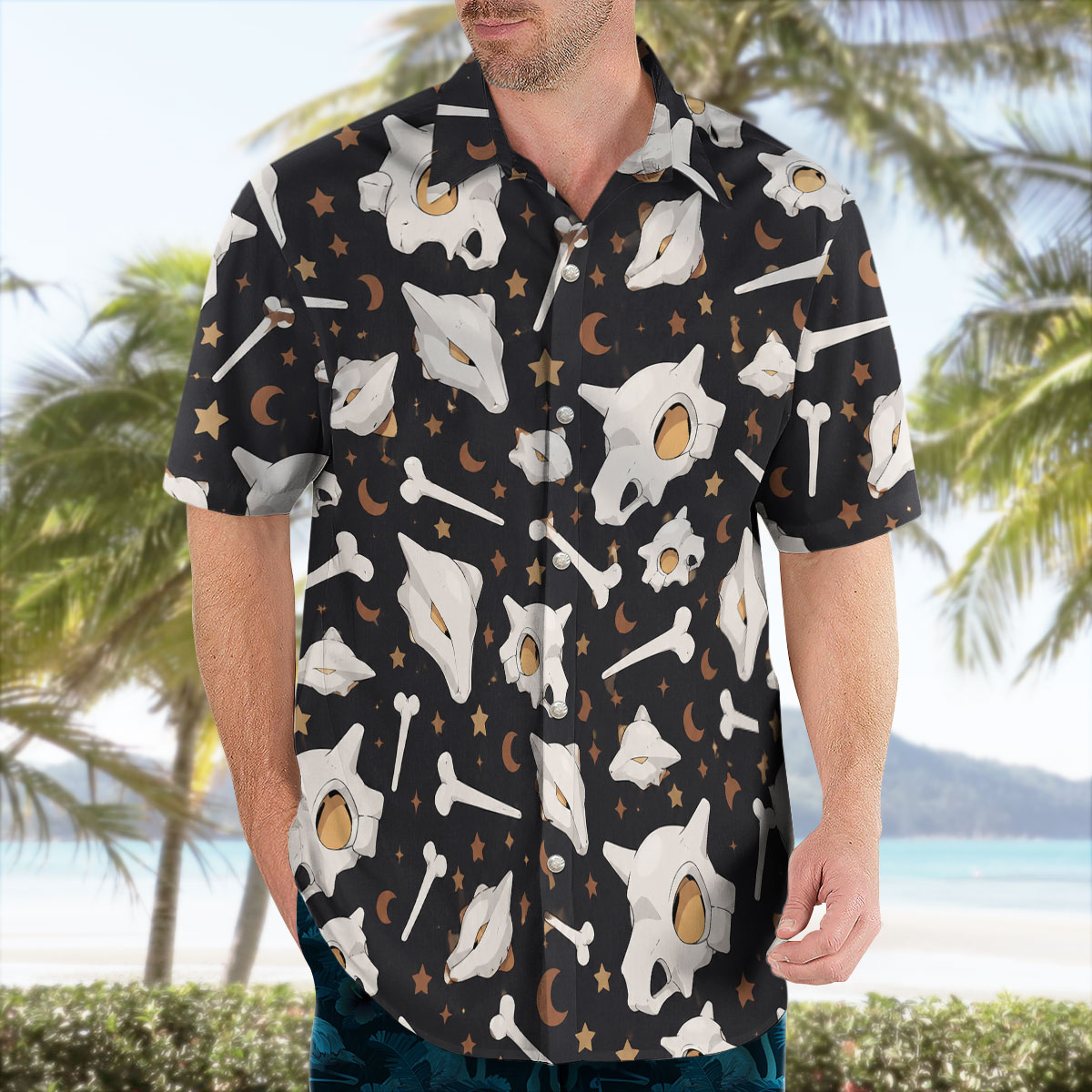 Pokémon Cubone Marowak Skull Moon Hawaiian Shirt 7 Pokemon Cubone Marowak Skull Moon Hawaiian Shirt 1