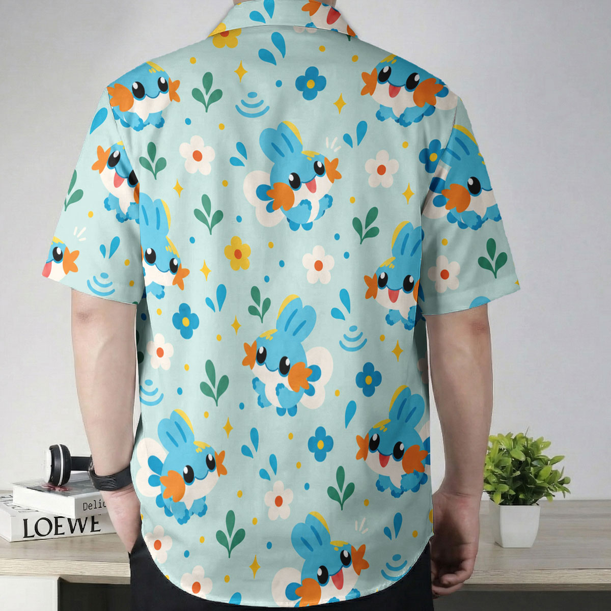 Pokemon Cute Mudkip Floral Mint Hawaiian Shirt 7 Pokemon Cute Mudkip Floral Mint Hawaiian Shirt 3