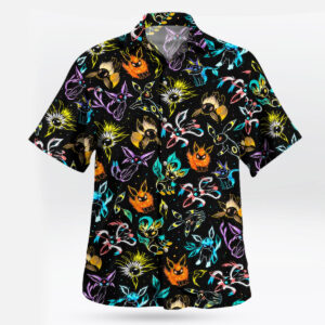 Pokemon Eevee Evolutions Neon Black Hawaiian Shirt