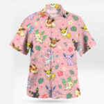 Pokemon Eevee Evolutions Tropical Pink Hawaiian Shirt