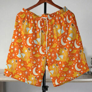 Pokemon Magikarp Moon and Stars Beach Shorts
