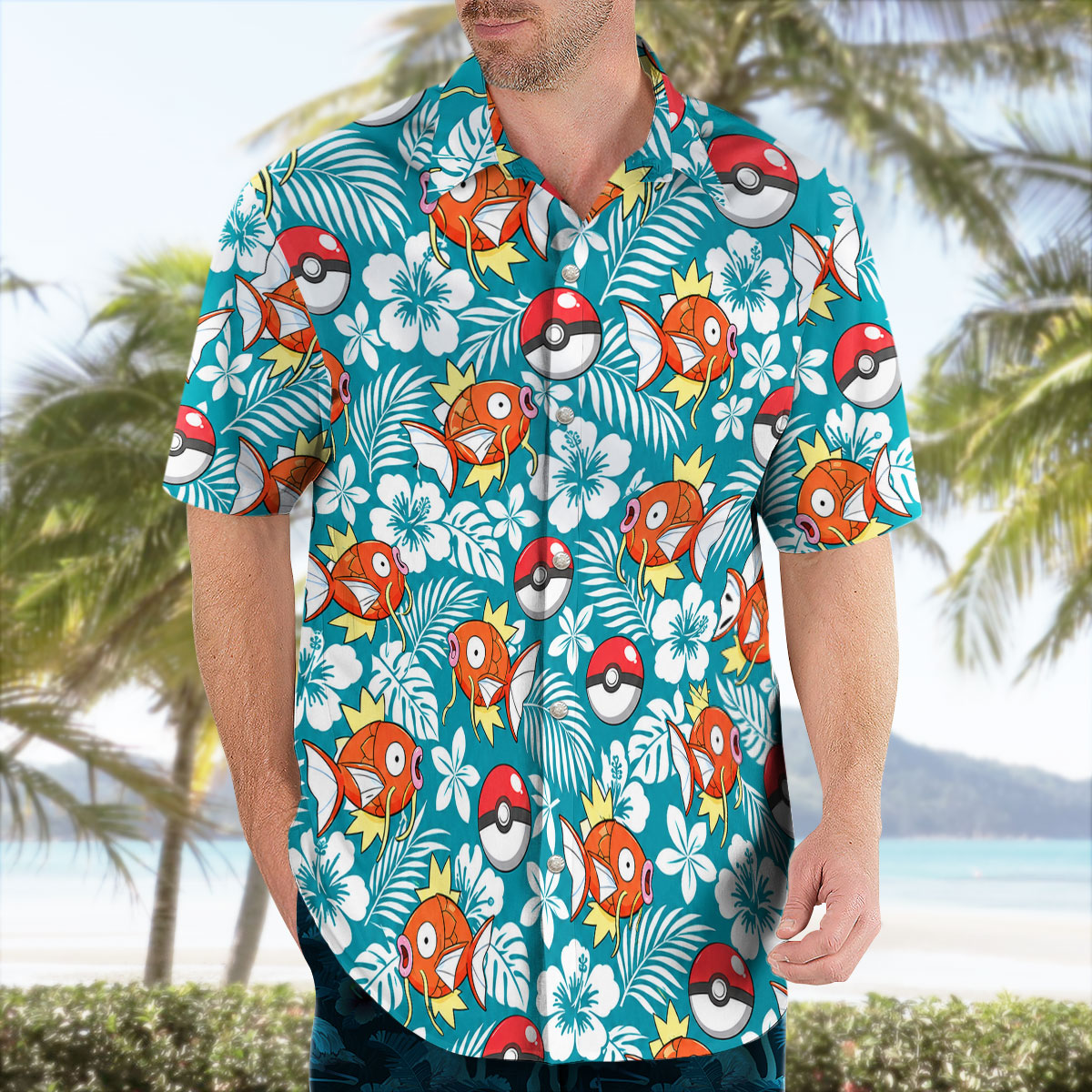 Pokemon Magikarp Poke Ball Tropical Hawaiian Shirt 3 Pokemon Magikarp Poke Ball Tropical Hawaiian Shirt - Image 3