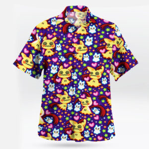 Pokemon Mimikyu Hearts and Stars Hawaiian Shirt