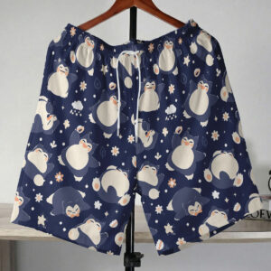 Pokémon Snorlax Cute Navy Beach Shorts