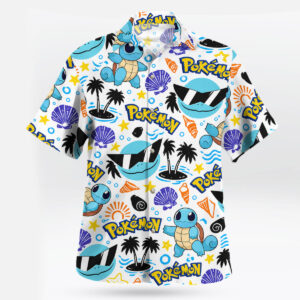 Pokémon Squirtle Sunglasses Tropical White Hawaiian Shirt