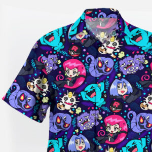 Pokemon Team Rocket Jessie James and Meowth Hawaiian Shirt
