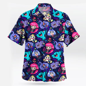 Pokemon Team Rocket Jessie James and Meowth Hawaiian Shirt 3