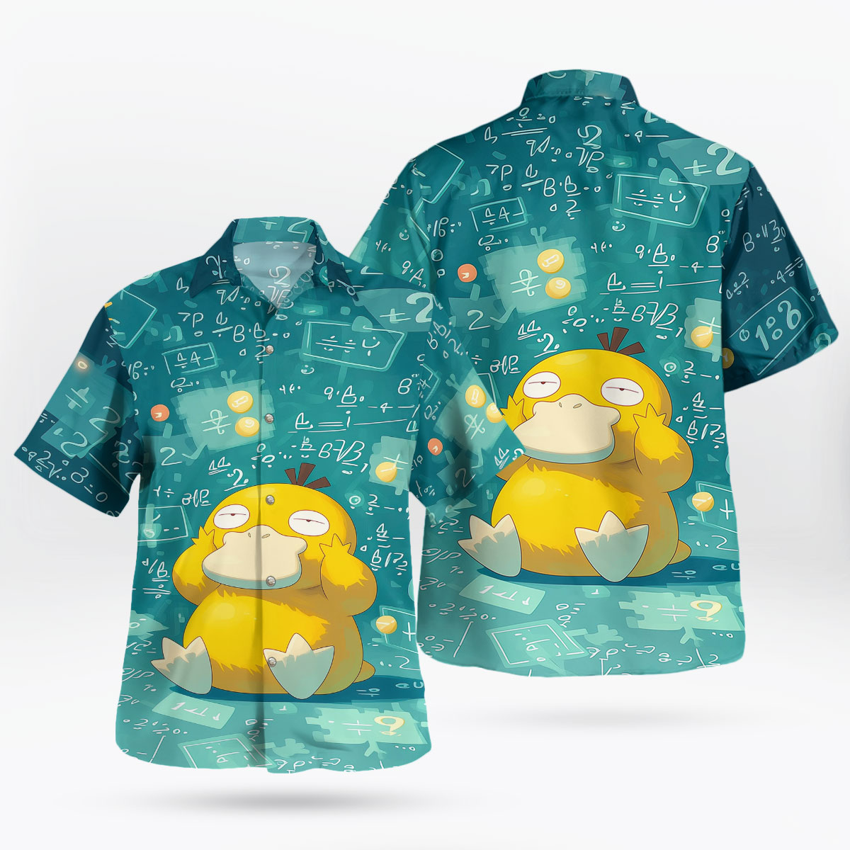 Psyduck Confused Math Equations Pokemon Hawaiian Shirt 5 Psyduck Confused Math Equations Pokemon Hawaiian Shirt 2