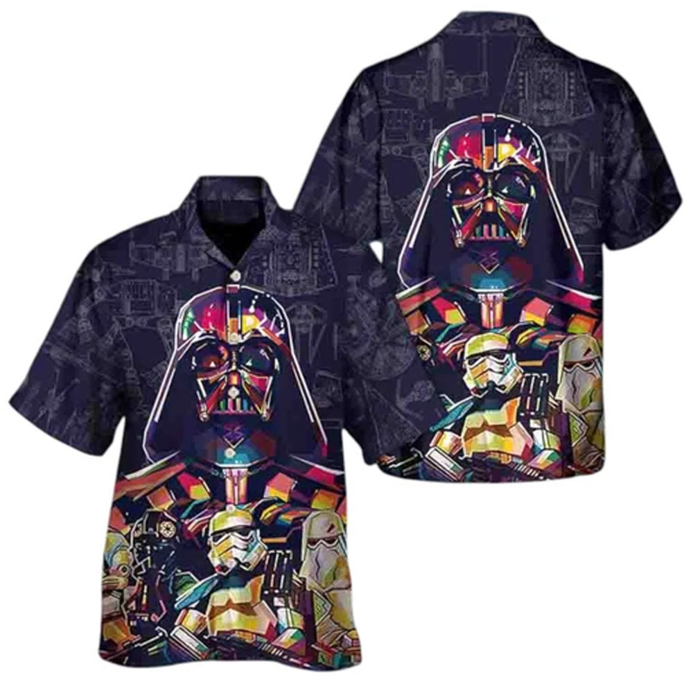 Star Wars Darth Vader Stormtrooper Colorful Hawaiian Shirt 3 Star Wars Darth Vader Stormtrooper Colorful Hawaiian Shirt - Image 3